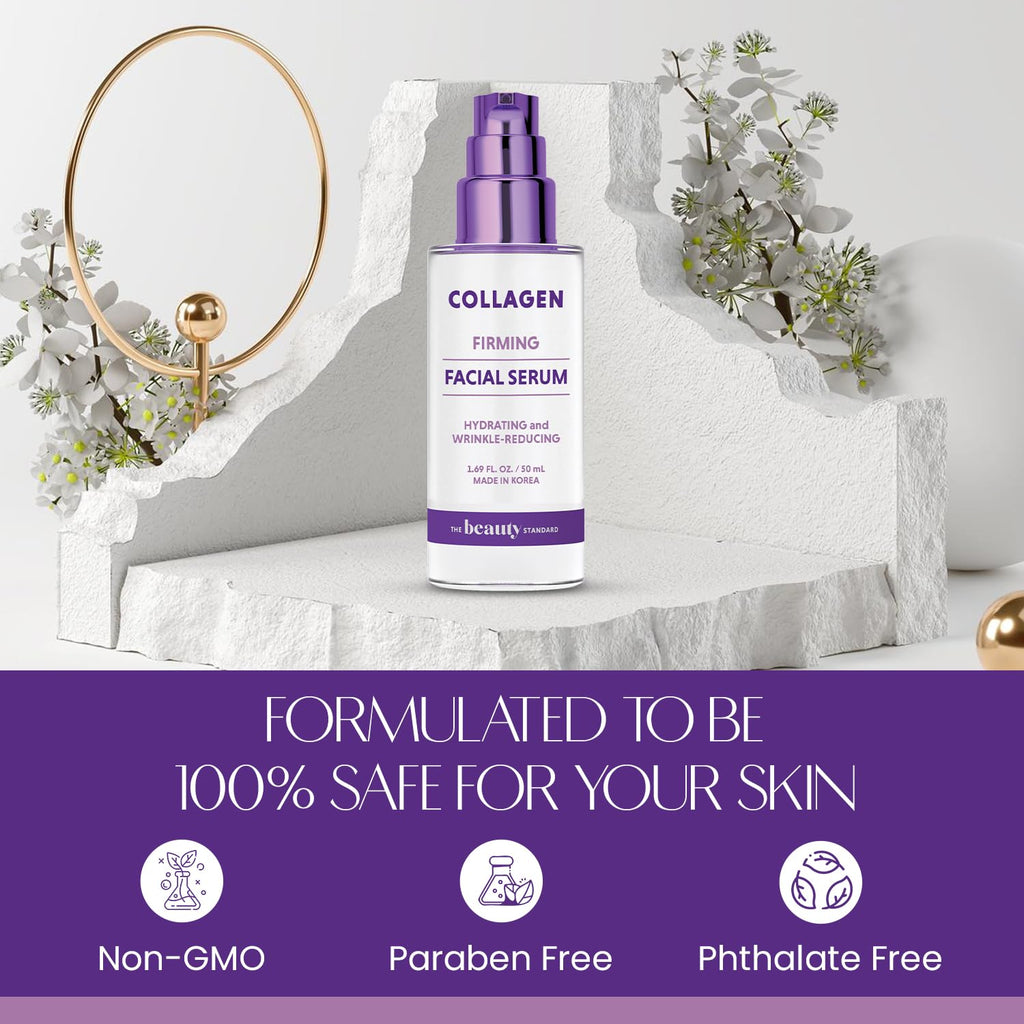 Collagen Face Serum - Dermatologist Tested, Anti-Aging, Skin Tightening, Hydrating - Clean Beauty, Cruelty-Free Korean Skin Care for All Skin Types - 1.69 Fl. Oz