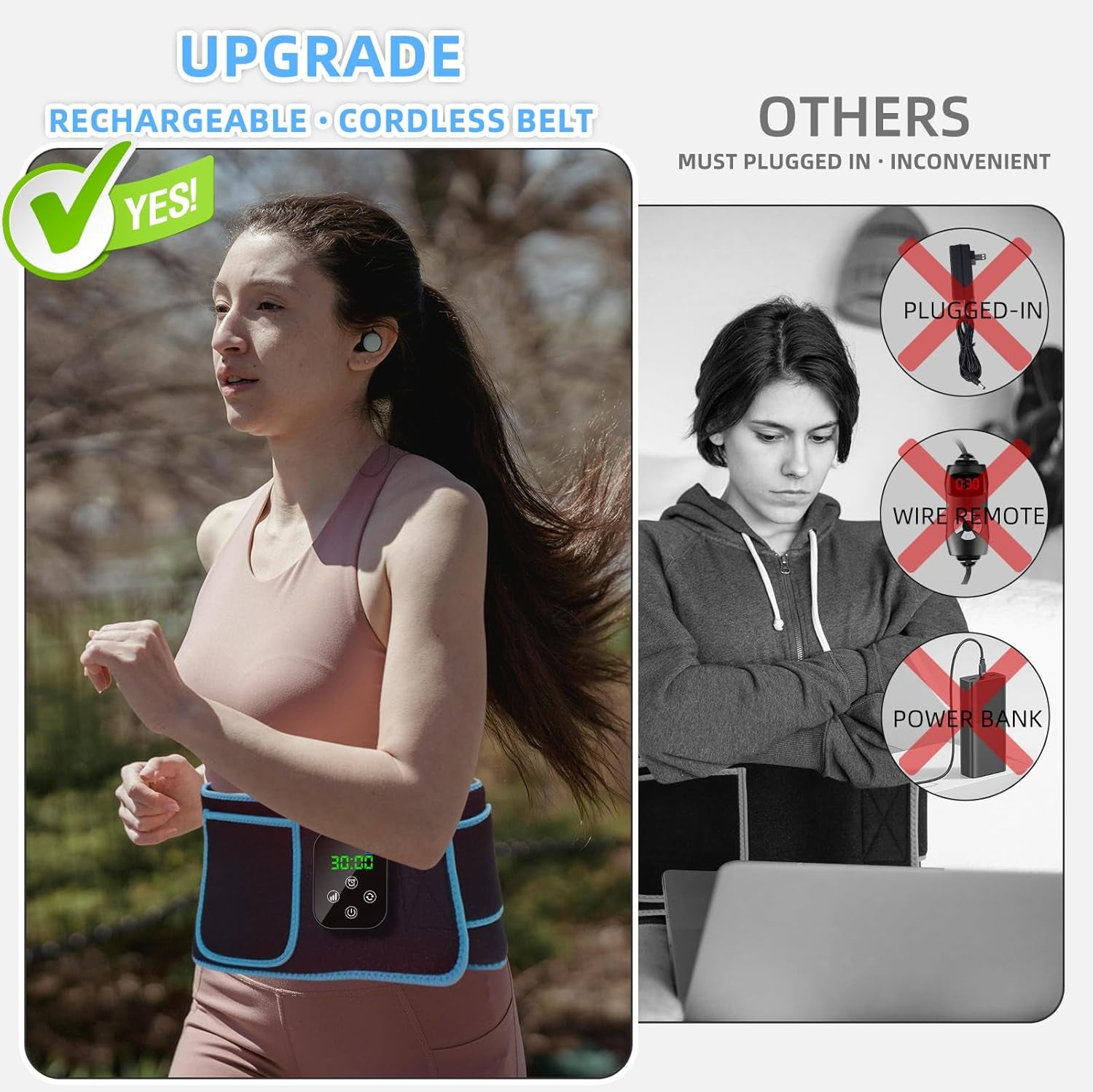 Red Light Therapy, Portable Cordless Red Infrared Light Therapy Belt for Body Rechargeable Wireless Magnetic LED Device for Waist Back Knee Joints Pain Relief, Reduce Inflammation, Faster Healing